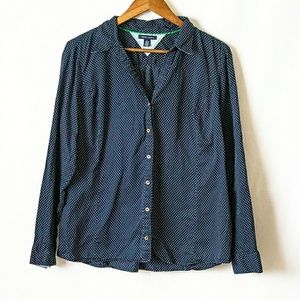 Tommy Hilfiger XL Navy Polka Dot Button Down Shirt